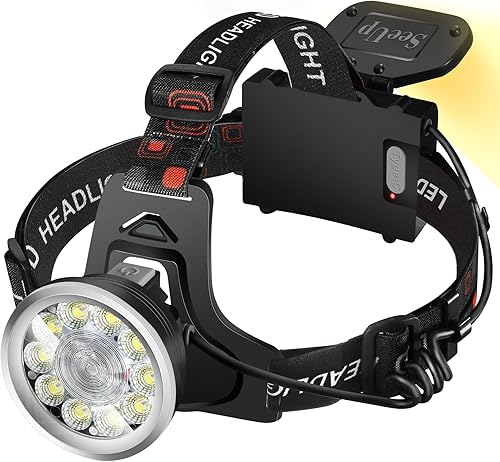 Linterna de faro delantero, linterna LED recargable brillante, luz frontal impermeable con lámpara trasera para acampar al aire libre, correr,