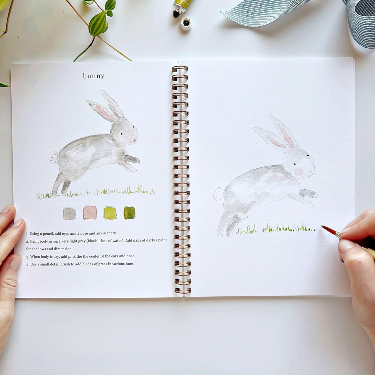 Cuaderno De Acuarela Beojonvy Con Ejercicios Guiados, 12 Colores Y Pincel, Para Niños, Adultos Y Adolescentes