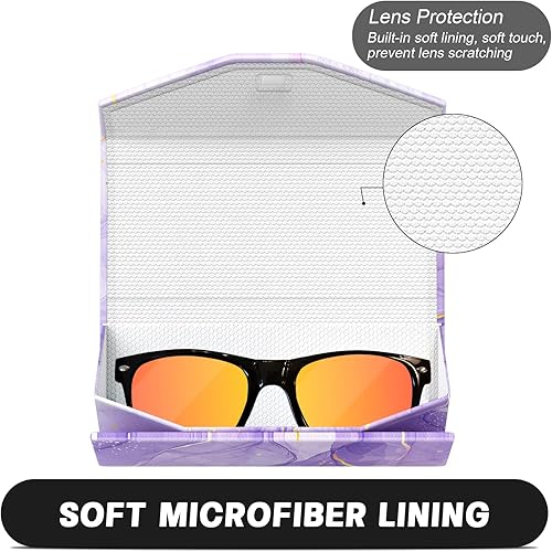 Vista 5 de Estuche para gafas de sol, Estuche para anteojos plegable, Estuche para gafas con carcasa dura de cuero PU magnético plegable, unisex colapsable