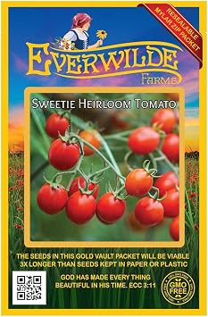 Everwilde Farms - 50 Sweetie Heirloom Tomato Seeds - Gold Vault Seed Packet