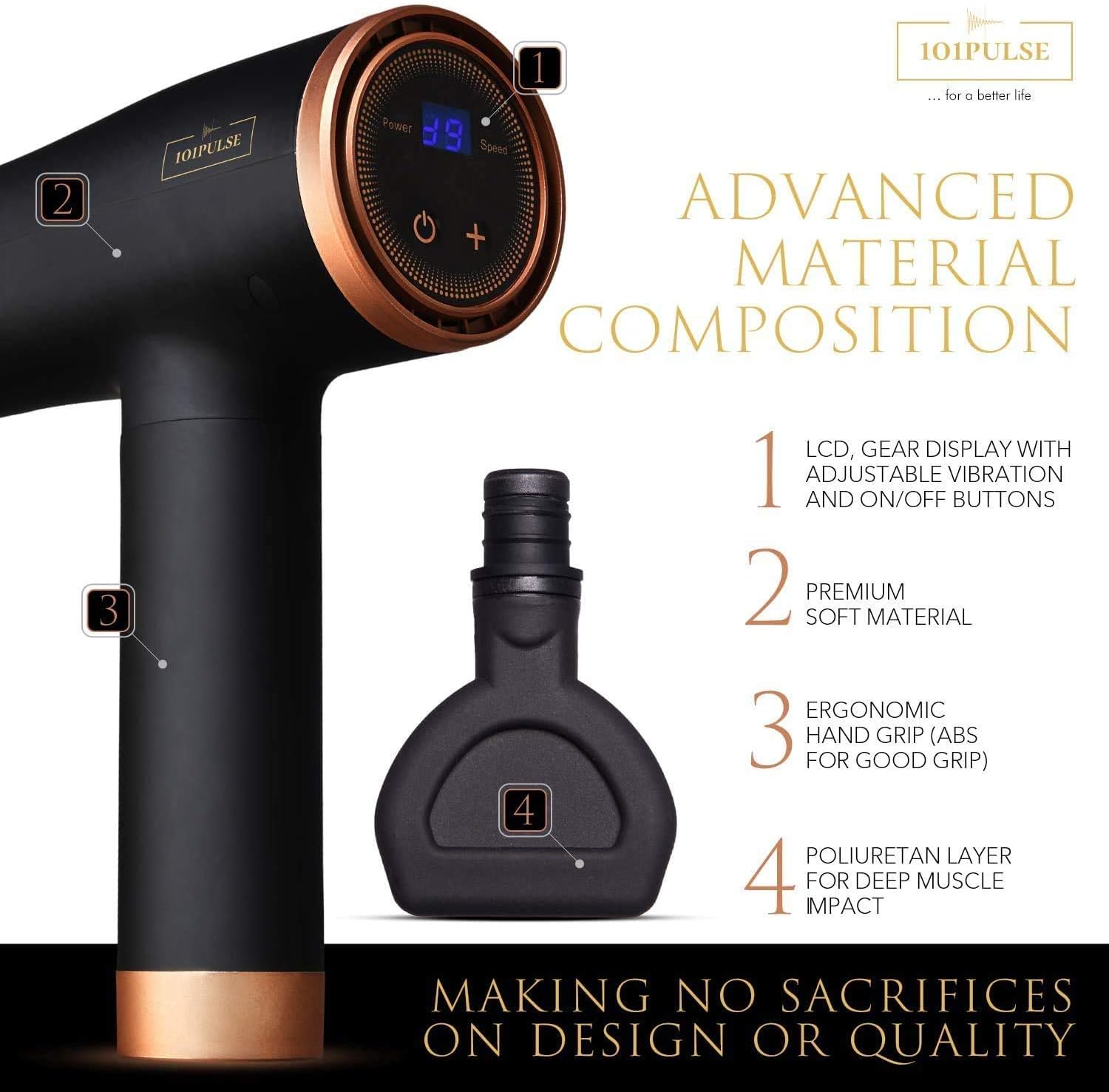 Deep Tissue Massage Gun | Massage Gun for Athletes , Percussion Muscle Massager, Powerful Muscle Gun ,13.5 mm Amplitude 4000 Percussions, Fascia Massager , Neck Back Massager 8H Working time (ProX)