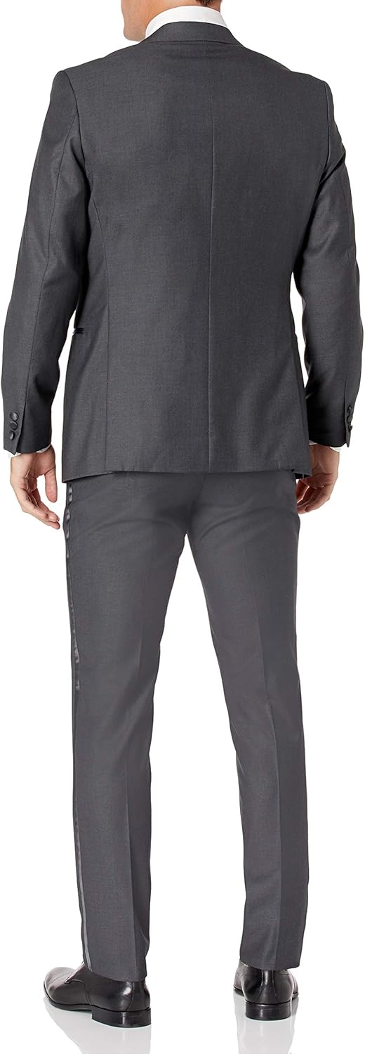 Adam Baker Men's 3 Piece Slim Fit Peak Lapel Tuxedo Suit Set - Colors