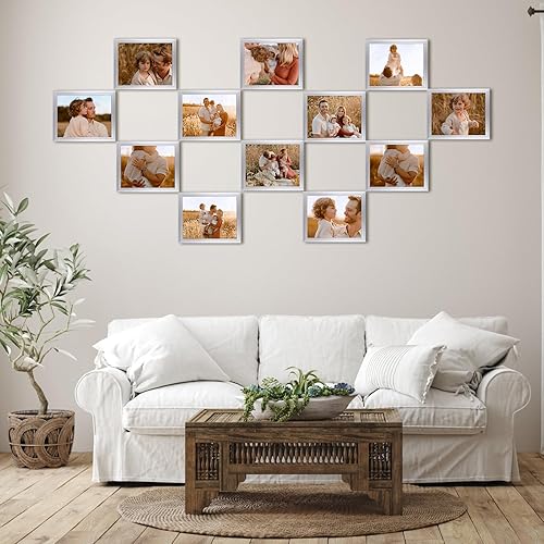 Vista 155 de EYMPEU Portarretratos de 5 x 7 pulgadas con paspartú, de madera negra, para exhibir fotos de 5 x 7 con paspartú o fotos de 6 x 8 pulgadas sin