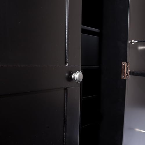 Miniatura 5 de SEI Furniture Cape Town - Armario de bar contemporáneo para licor y vino con almacenamiento, encimera de mármol sintético con acabado negro