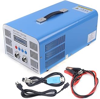 Battery Tester Electronic Load 0.1-40A Large Current Lithium Battery Charge Discharge Capacity Tester, Time/Cut-Off Current/Manual Charge Discharge Termination