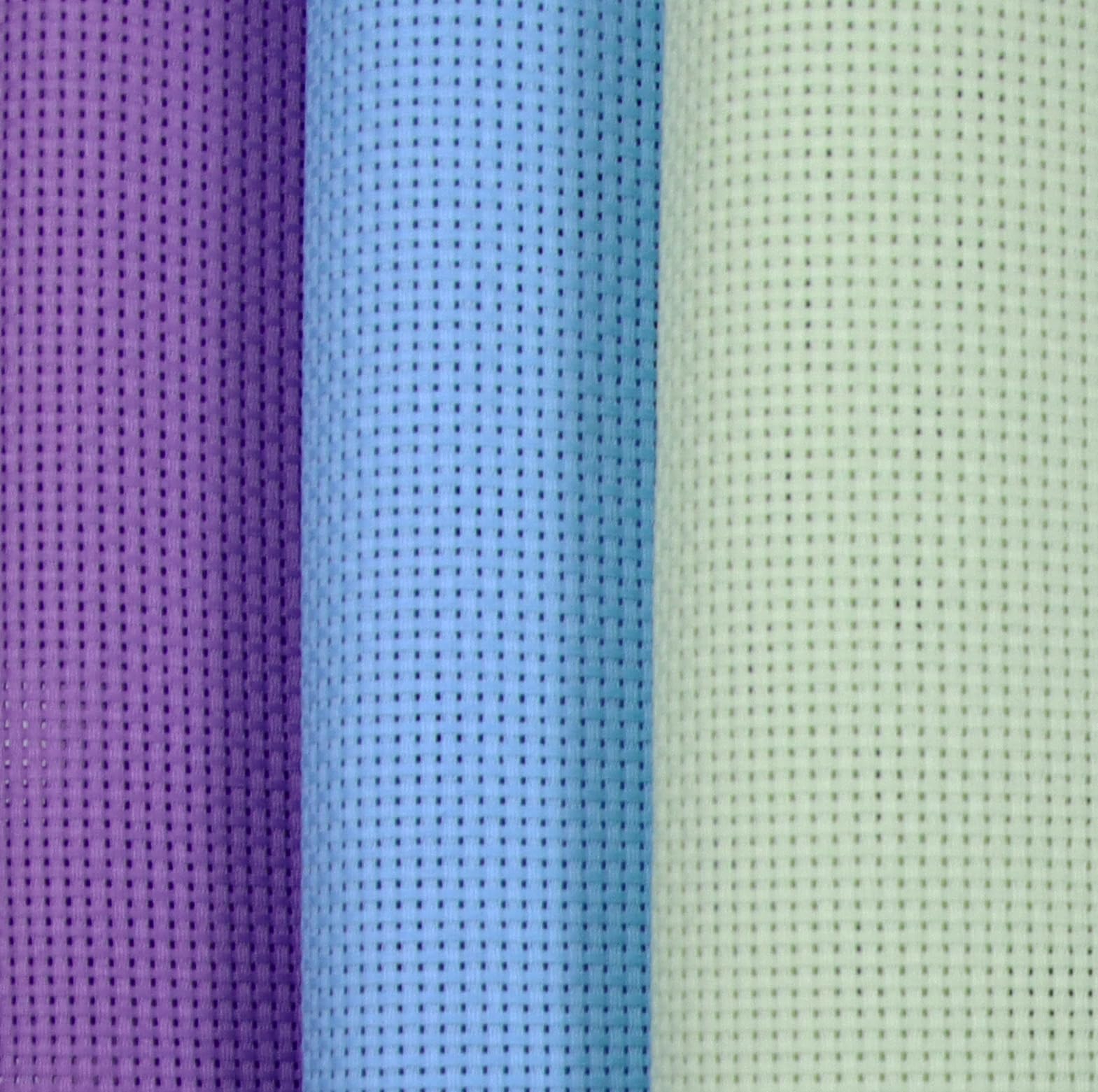 KCS 3 pc of 15" x 18"(38cmx45cm) Counted Cross Stitch Cotton Aida Cloth Needlework Rolled Fabric Box,11CT,Light Green+Lavender+Light Blue