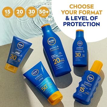NIVEA SUN Protect & Moisture Ultra Sun Cream Lotion SPF 50+ (150ml), Water-Resistant Sunscreen, Sun Cream Provides Instant UVA/UVB Protection and Moisturises Skin for 48h