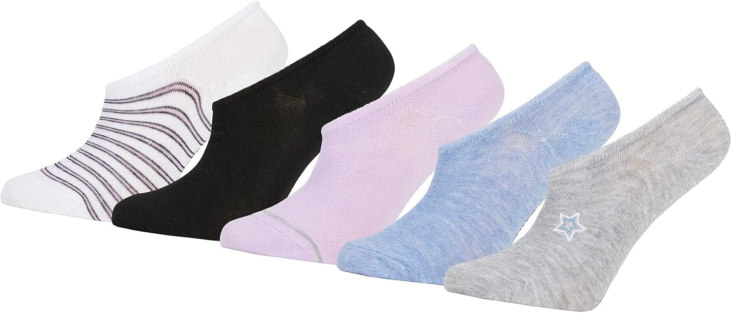 Steve Madden Women's 5 Pairs Ankle Socks, Sneaker Foot Liners, Loafer, Flats, Athletic, Slip-On - Footies Socks for Women