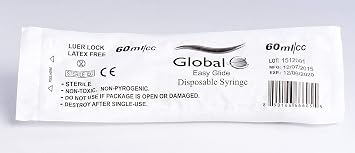 60CC Syringe Only with Luer Lock Tip - 25 Syringes Without a Needle by Easy Glide - Great for Medicine, Feeding Tubes, and Home Care