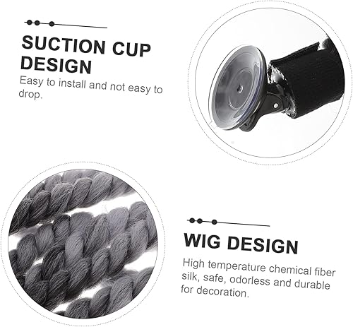 Miniatura 6 de Casco de rastas para cola de caballo, casco de esquí, pelucas para mujer, casco Hong, coletas azules, accesorio para casco de motocicleta, peluca