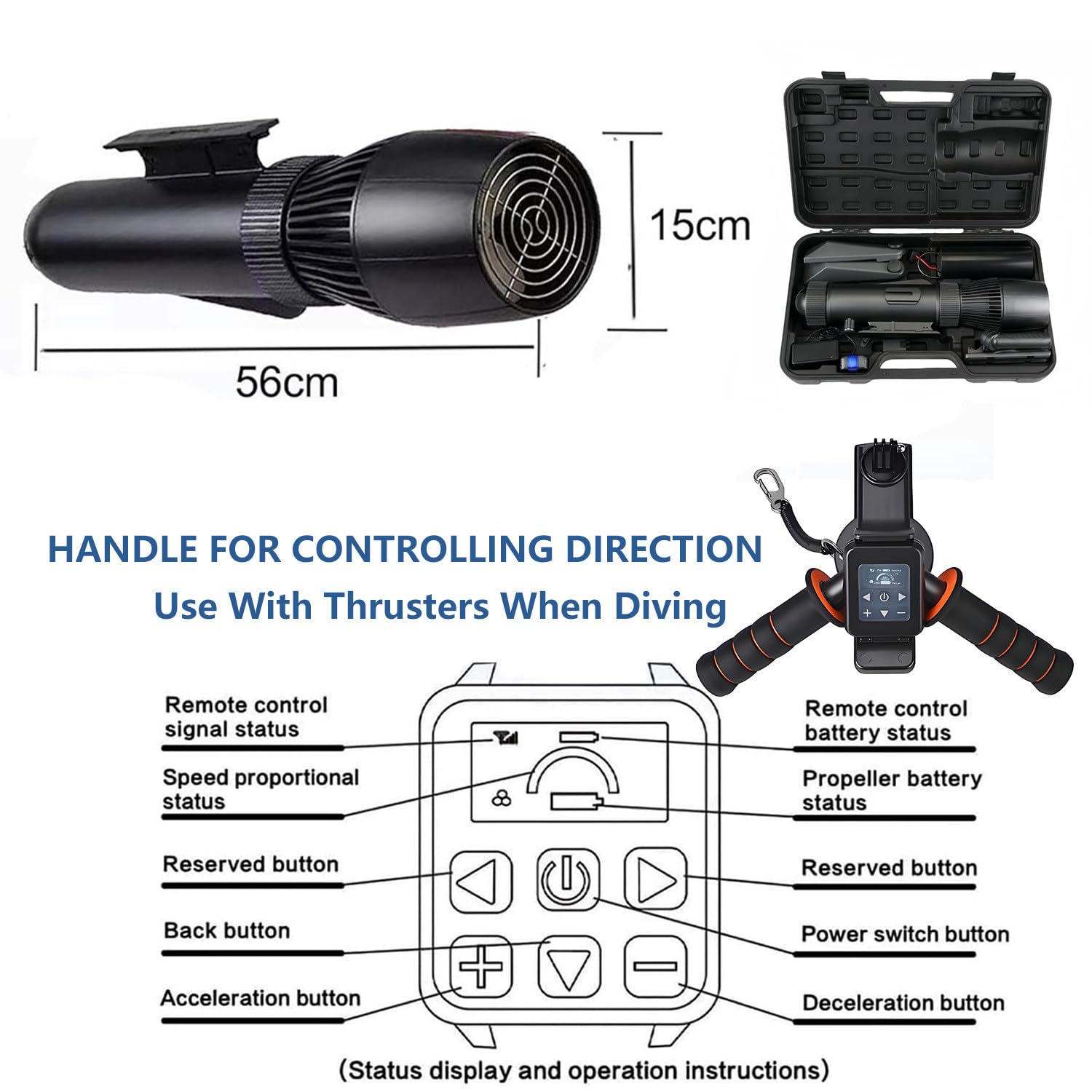 Scooter subacqueo Jetski da 700 W per tavola da paddle con maniglia per immersioni/scatola portaoggetti, batteria rimovibile da 16 Ah, motore SUP/propulsore subacqueo da 35-160 minuti,HD7-1pro