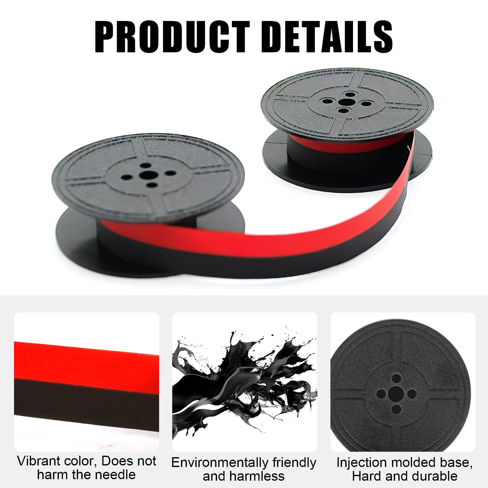 Lcyen Lot De 2 Rubans Encreurs Pour Machine à écrire - Rouge