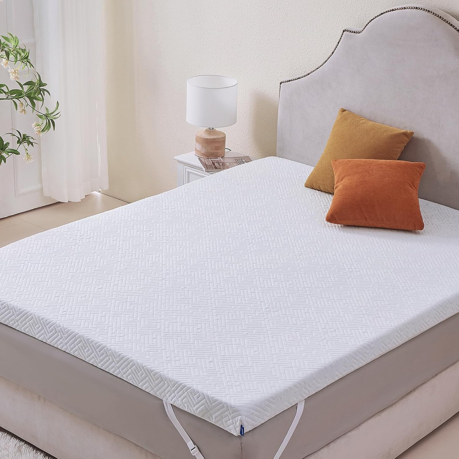 2 inch Memory Foam Mattress Topper Twin Size Bed, Gel Infused Memory Foam Mattress Pad with Cover for Back Pain Relief, 38x75 Inches
