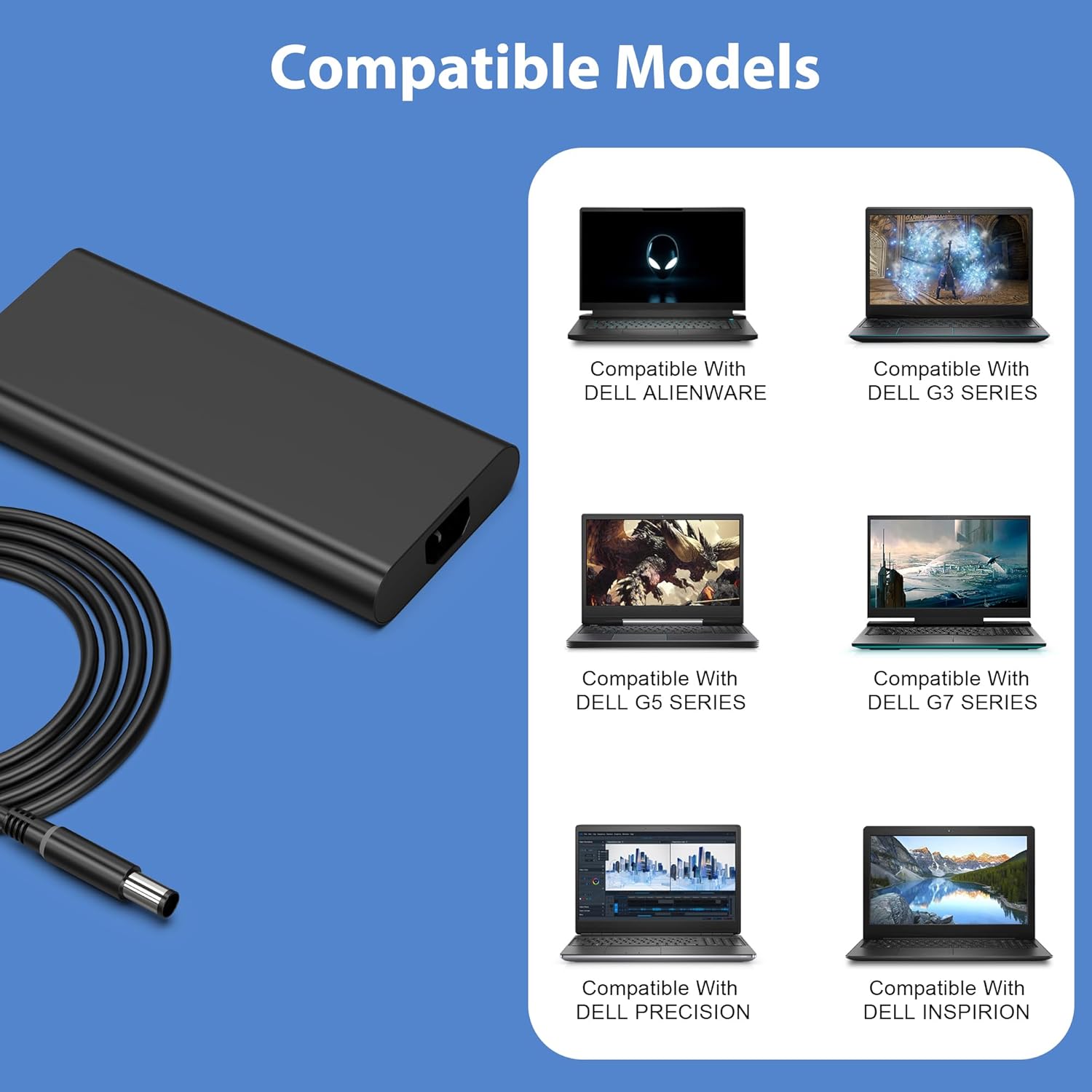 240W 180W 7.4mm Tip Laptop Charger Compatible with Dell Alienware 13 15 17 R1 R2 R3 R4 X51 M17 M15 M17X M18X,Dell Precision 17 7710 7730 7670 7780 7770 M6500 M6700 Adapter Power Cord