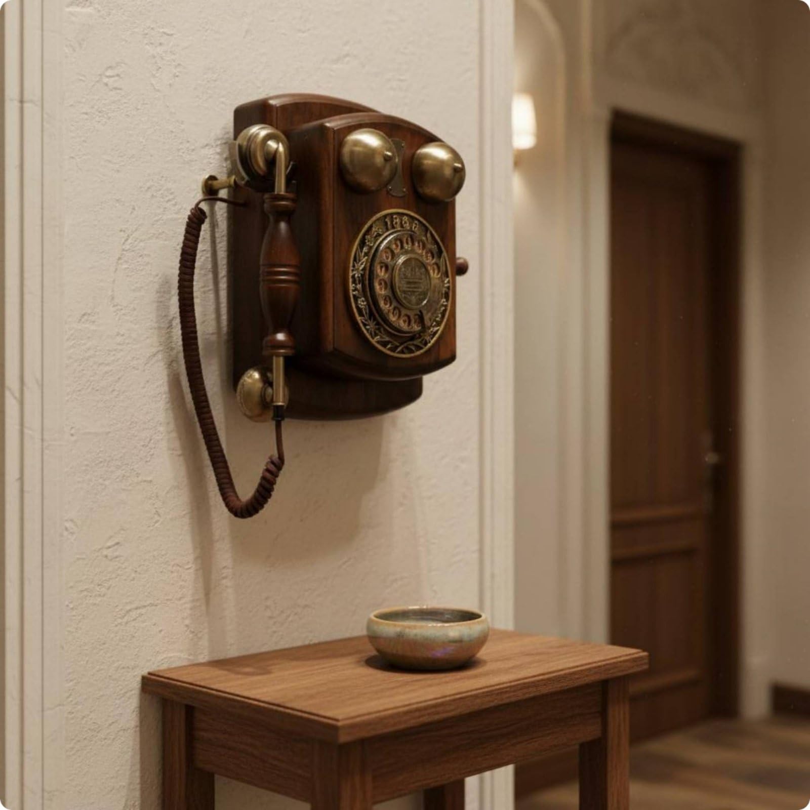 Teléfono Vintage Teléfono Antiguo, Teléfono De Pared Retro con Dial Giratorio Grande