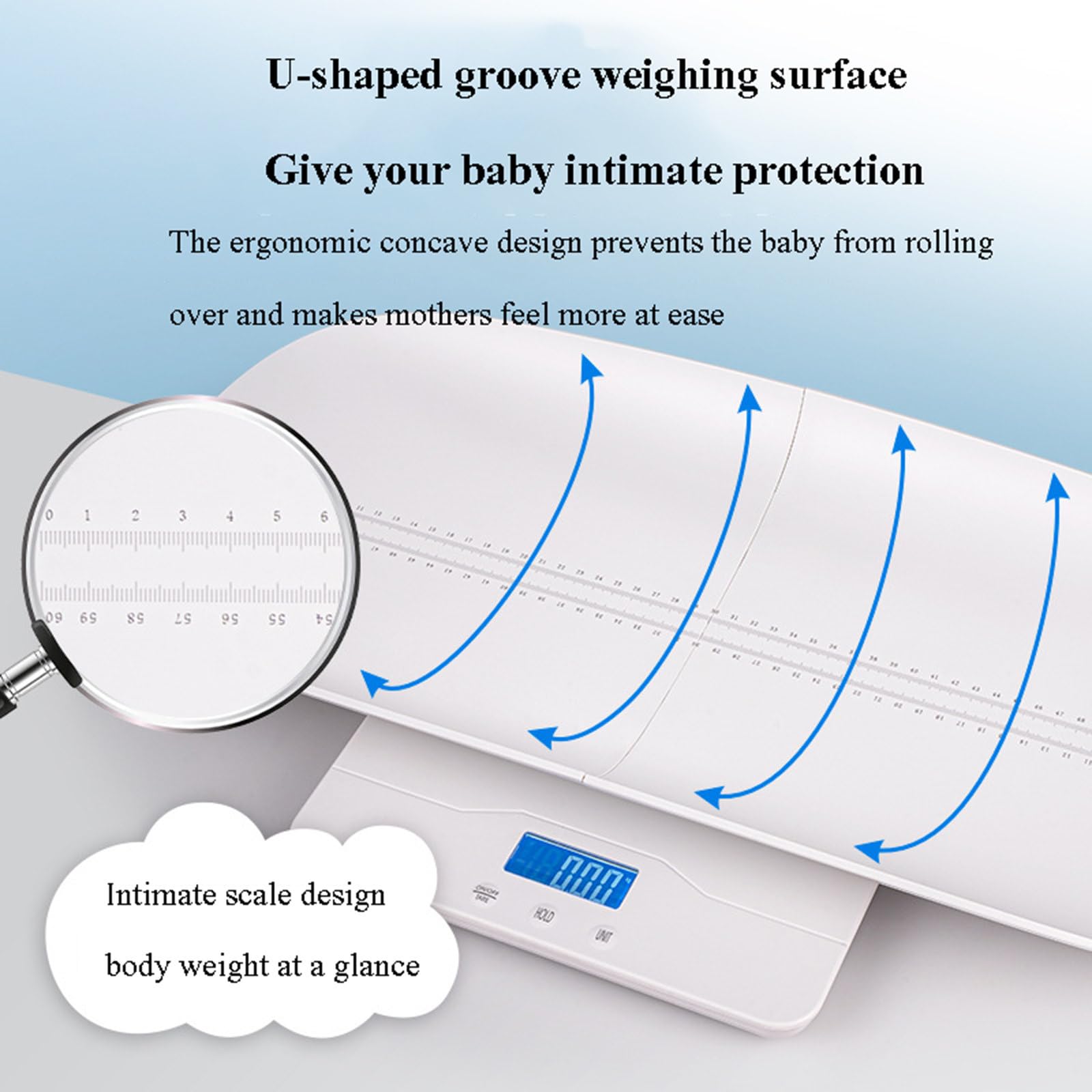 Bilancia per la misurazione del peso sano del bambino Bilancia elettronica a doppio uso per madre e bambino staccabile da 60 cm