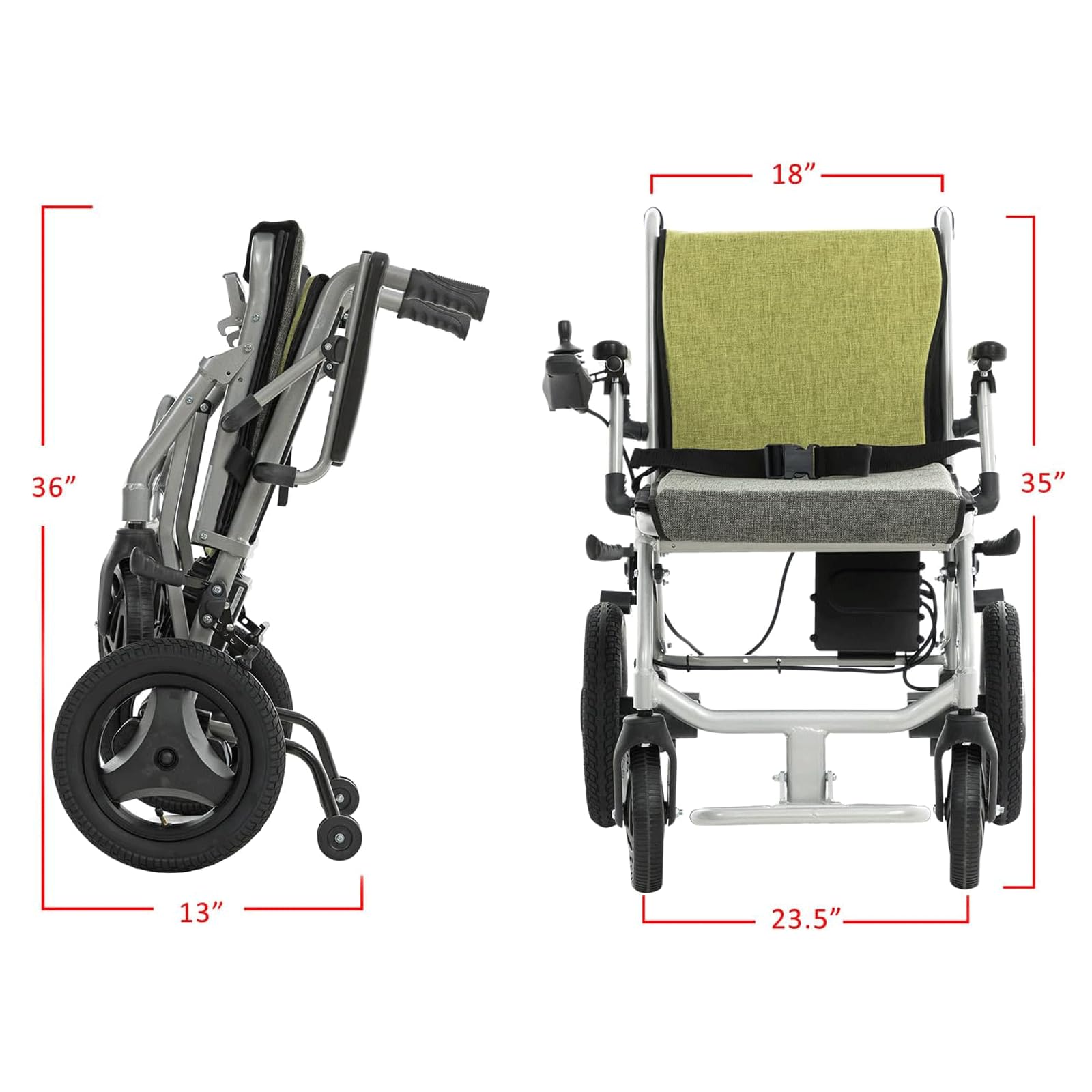 Sedia a rotelle elettrica pieghevole, sedie a rotelle facili da usare per adulti Sedia elettrica pieghevole leggera
