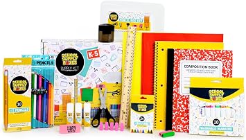 School Supply Boxes | K-5 Pallet 180 Boxes | Back to School Essentials Kit for Students & Teachers | Includes Wide-Ruled Paper Products, Crayons, Markers, Colored Pencils, More