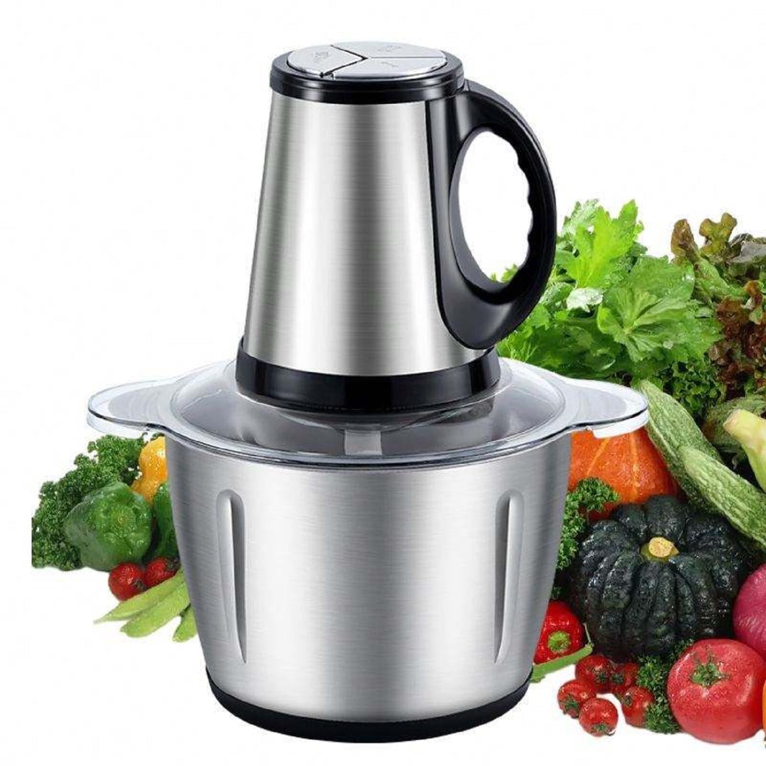 Drumstone (𝟏𝟓 𝐘𝐞𝐚𝐫𝐬 𝐰𝐚𝐫𝐫𝐚𝐧𝐭𝐲) 3 Speed Electric Food Chopper with 304 Stainless Steel Blades, Meat Grinder & Vegetable Processor-picture-20