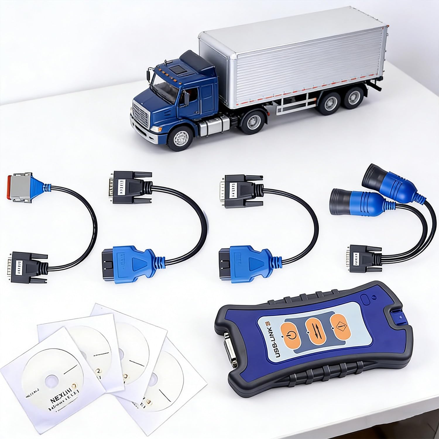 Scanner diagnostico per autocarri Pesanti NEXIQ USB-Link 3, Edizione cablata, Strumento di diagnosi per Camion ed escavatori universali - Connessione Diretta USB e Bluetooth