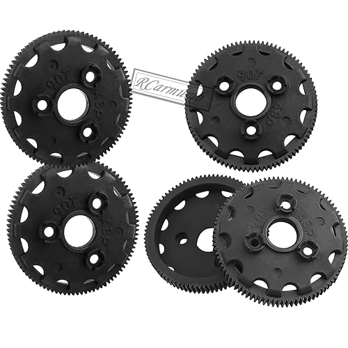 Miniatura 7 de RC 48P 90T Pieza de mejoras de engranajes rectos para 110 Slash Rustler Stampede Bandit 2WD VXL XL-5, nailon resistente 5PCS 90T Spur Gear Hops Up,