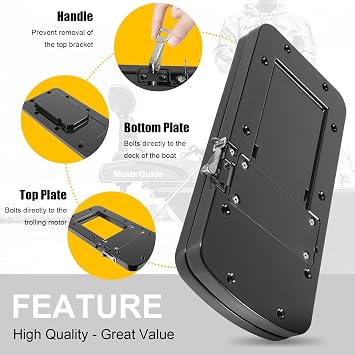 8M0092064 Xi Series Quick-Release Mounting Bracket Kit Aluminum for MotorGuide Xi3 Xi5 Trolling Motors (Black)