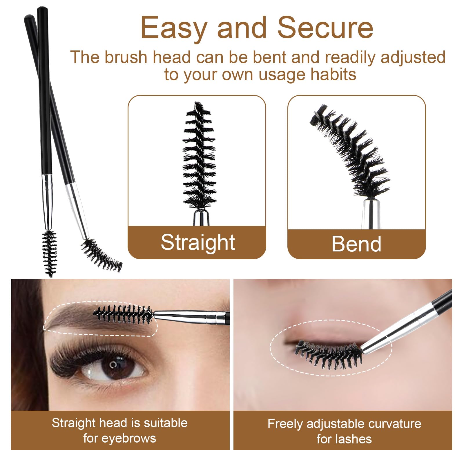 TIESOME 20 Pcs Eyelash Eyebrow Brush, Lash Spoolies Brushes Mascara Wands Applicators Eyelash Comb Multifunctional Makeup Tools for Extensions