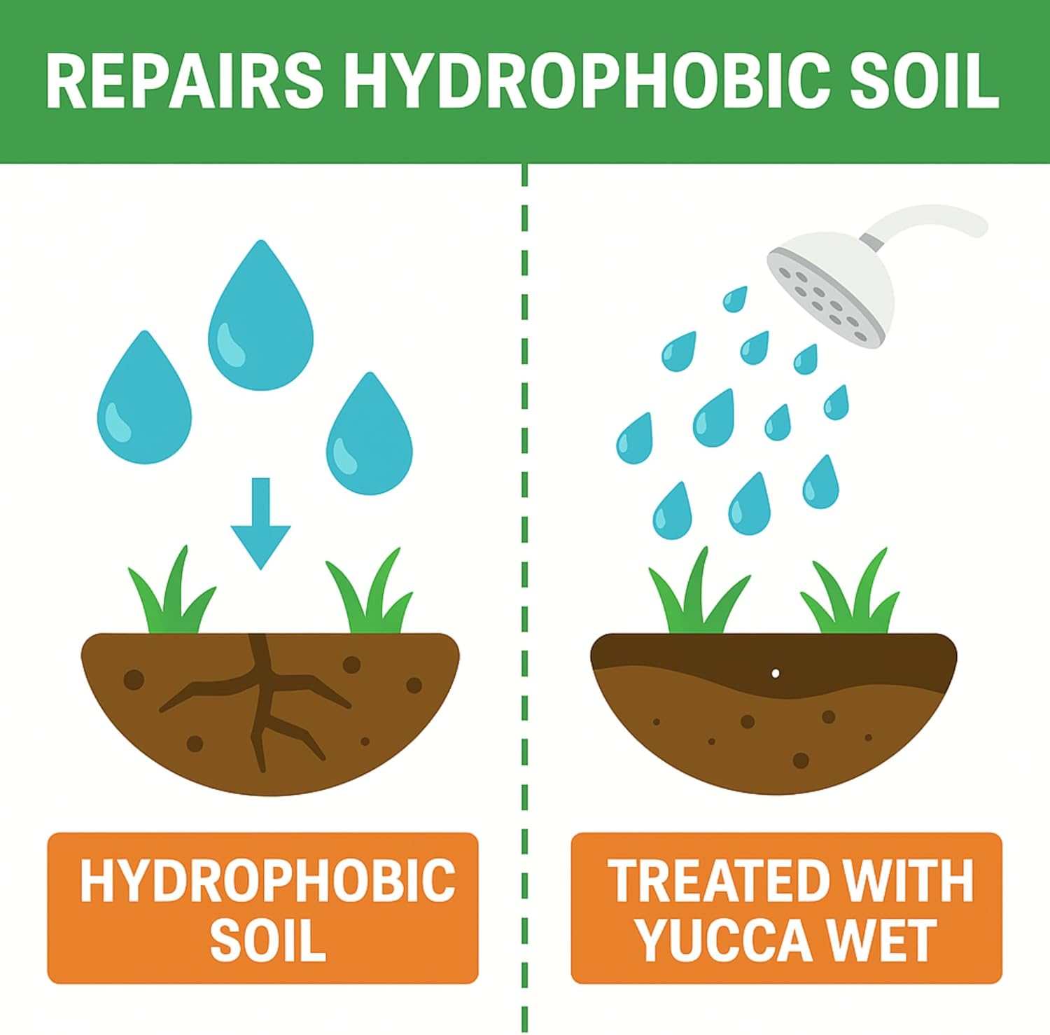Wetting Agent - Surfactant - Liquid Yucca Extract for Plants, Lawns & Soil - All Natural Plant Thirst Quench - Liquid Aeration Ground Loosener - 1 Gallon Concentrate