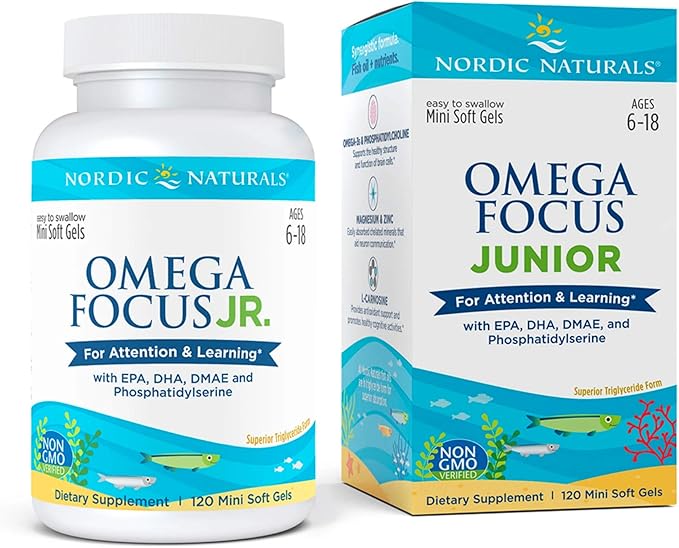 Nordic Naturals Omega Focus Jr., Lemon 120 Mini Soft Gels
