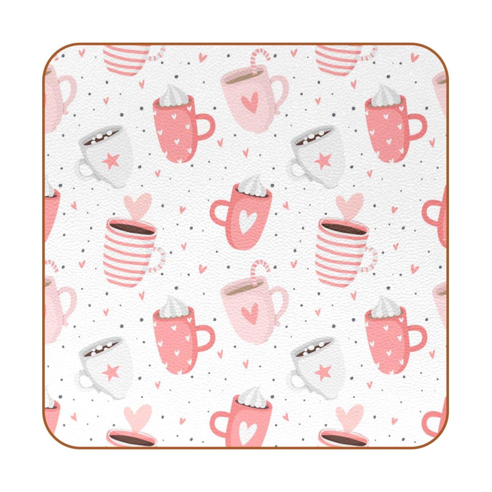 Dessous de verre carrés de protection pour apéritif et café lot de 6