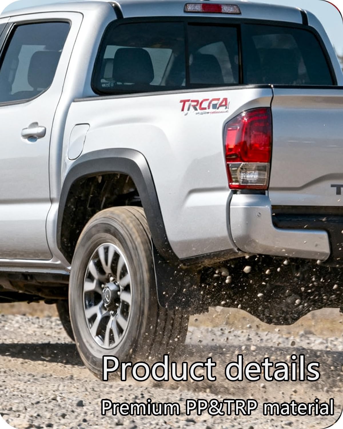 Mud Flaps for Toyota Tacoma with Fender Flares，Complete Front & Rear Splash Guards Set (2005-2015)