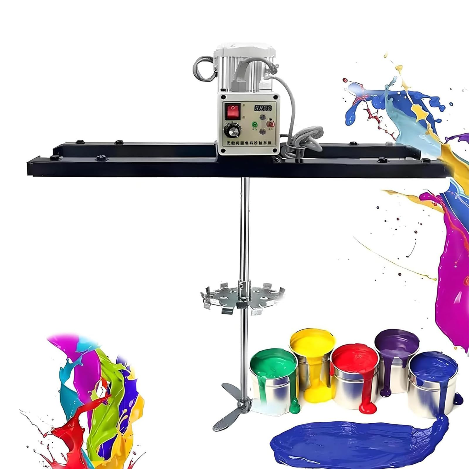 HajMyrdonyx Stirring Capacity Paint Stirrer 2100W Tank Mixer Machine, IBC Agitator Variable Speed 200-3000 RPM Paint Agitator 32NM High Torque Paint Mixing Equipment for Viscous Liquid,Ink D