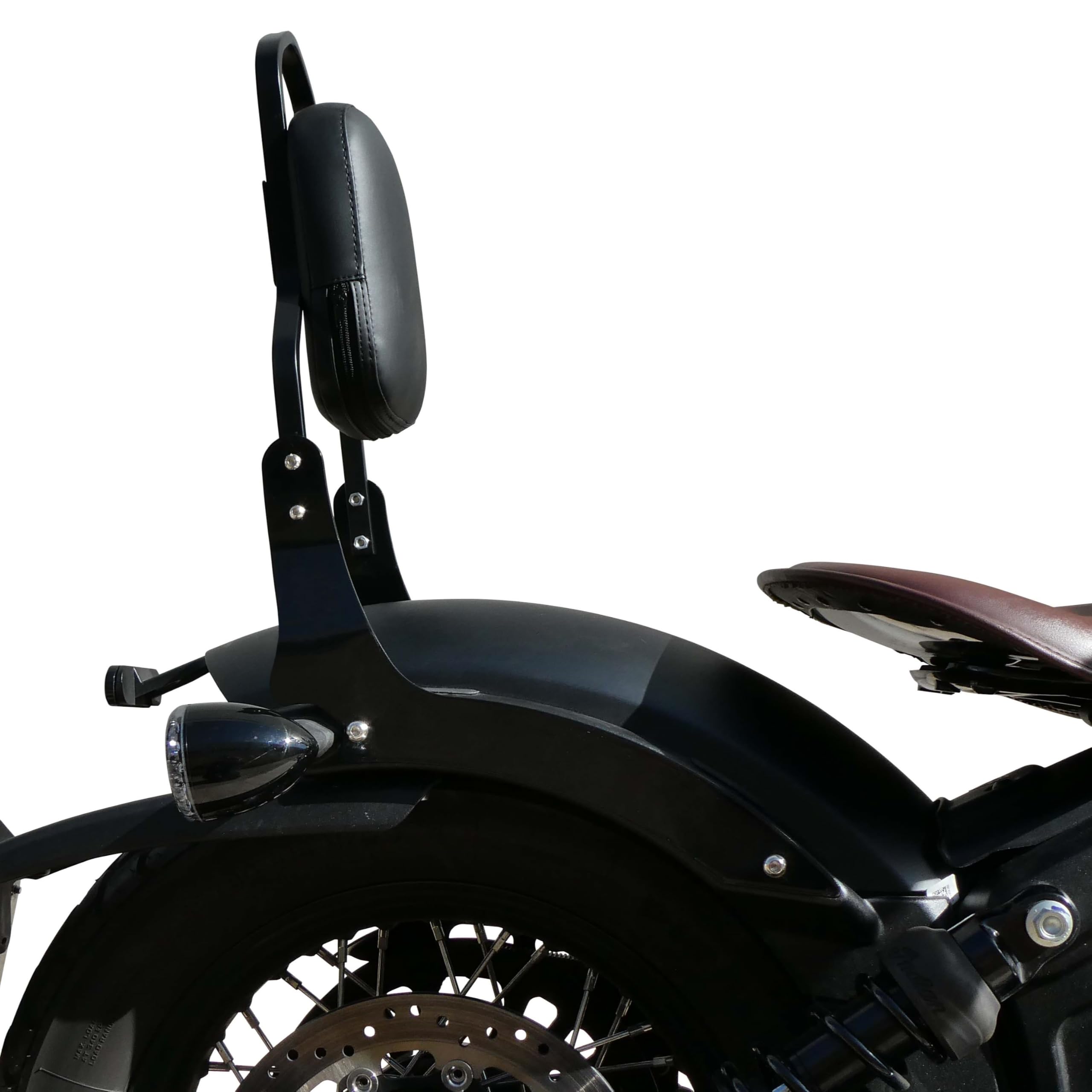 Spaan - Sissy Bar INDIAN Scout Bobber/Rogue (2018-2024), Format Standard, Sans Porte Paquet, Noir