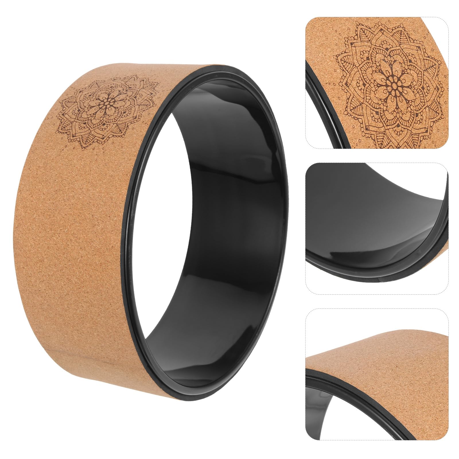 Generico Sports Massage Wheel Antiscivolo, Ruota Yoga Naturale per Schiena e Allenamento Flessibilità, Accessorio per Yoga Training e Pilates, per Donne