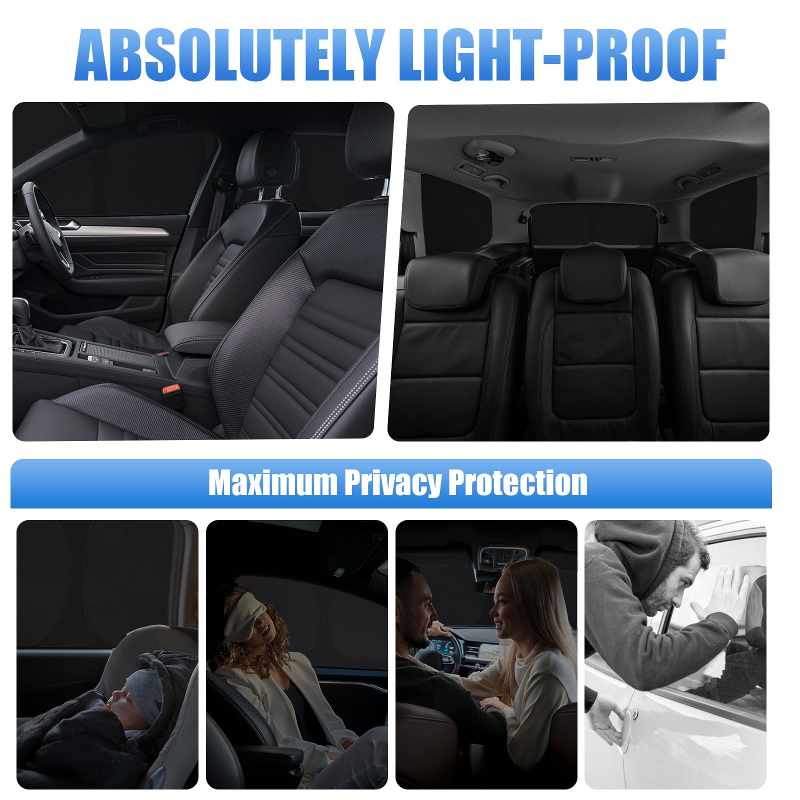 ZATOOTO Sonnenschutz Auto Geeignet für VW Sharan 2010-2020, Sichtschutz Auto für Frontscheibe, Seitenfenster und Heckscheibe, Vollständiger Satz Wärmeisolierung und Privatsphärenschutz