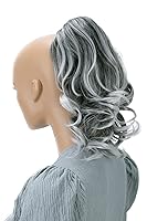 Vista 28 de PRETTYSHOP - Extensión de cabello rizado voluminoso, cola de caballo de 14 pulgadas con clip, resistente al calor