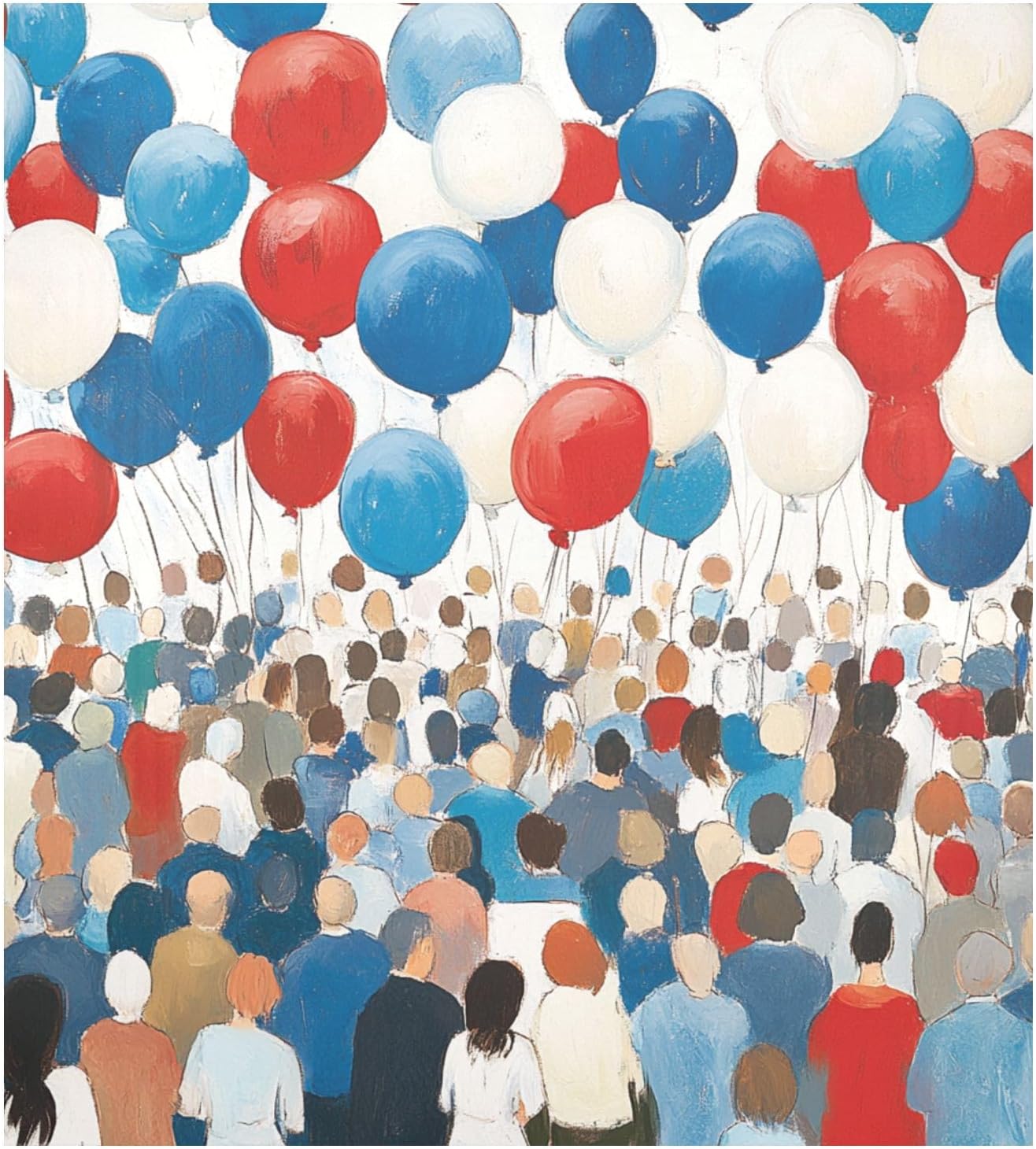 Red White Blue Balloons Crowd Celebration Dishwasher Magnetic Cover Dishwasher Front Cover Magnetic Appliance Cover 23x26in