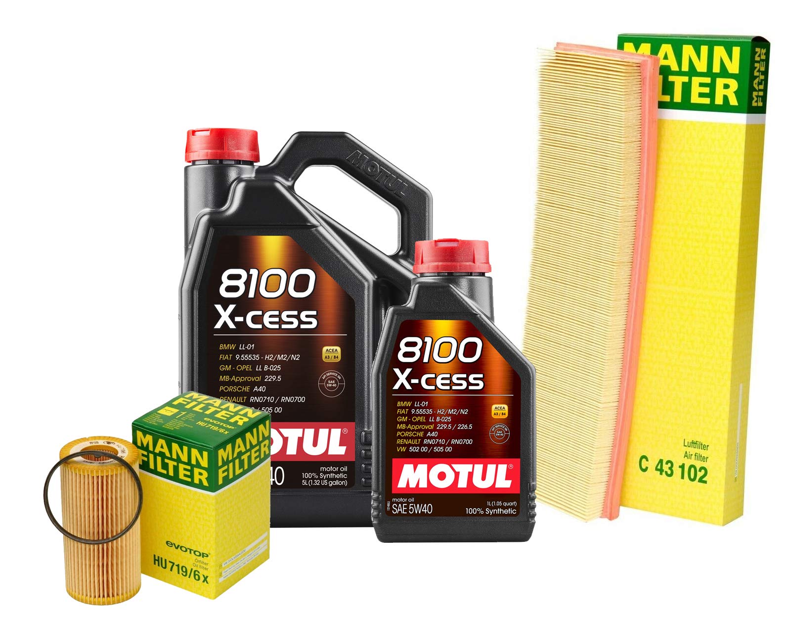 6L 6100 SYN-NERGY 5W30 Filter Motor Air Oil Change Kit A5 Jetta 2.5 for Jetta 2.5L L5 FI BGP 2005-2015 VW 502.00/505.00