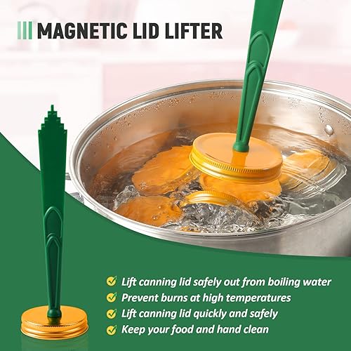 Miniatura 10 de Pisol Levantador magnético de tapa de tarro y medidor de burbujas para enlatado, herramientas de enlatado 3 en 1, suministros para el hogar (4