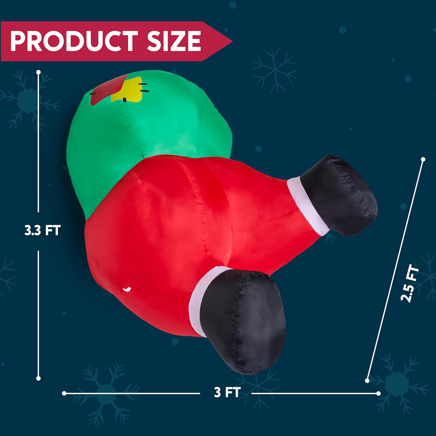 Joiedomi 3.3 FT Tall Christmas Inflatable Santa Stuck Broke Out from Window, Blow Up Inflatable with Build-in LED for Window Decor, Xmas Party, Outdoor, Yard, Garden, Lawn Decoration