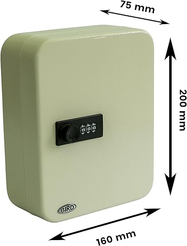 Miniatura 2 de BIRD Gabinete de llaves combinadas color crema de 20 llaves  Caja de llaves montada en la pared  Almacenamiento para hasta 20 llaves