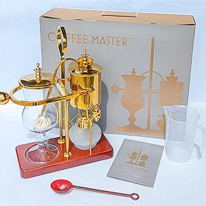 Royal Vienna Balance Coffee Master Gold Elegant 19th Century Belgium Style Luxury Balance Syphon Coffee Machine / Maker Capacity: 500ml / 17 oz. 3-5 Cups S4U®