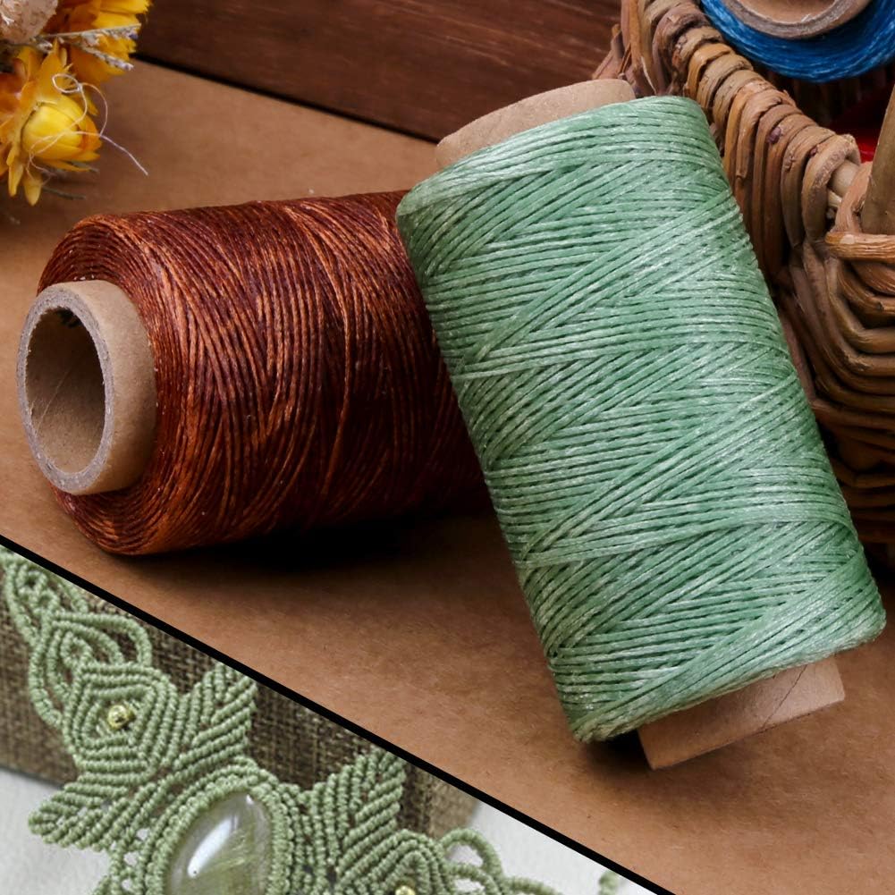Qmnnma Waxed Thread - 284 Yards, Coated for Leather Craft, Book Binding, DIY Bags, Wallets, Shoe Repair, Jewelry Making - Image 5