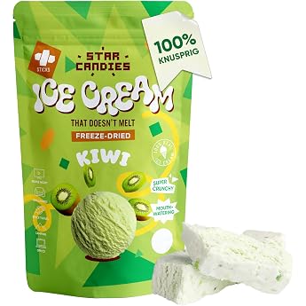 Star Candies Gefriergetrocknetes Kiwi-Eis Gefriergetrocknete S igkeiten Freeze Dried Candy Weltraum- und Astronauten-Snack Camping Party Essen Geburtstags- oder Party 150 g 3er Pack