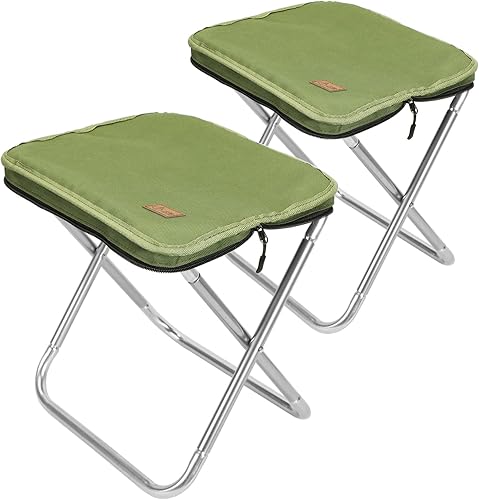 Taburete de camping, taburete plegable portátil, sillas plegables aldult, taburete de pesca para senderismo al aire libre, 300 libras, carga verde,