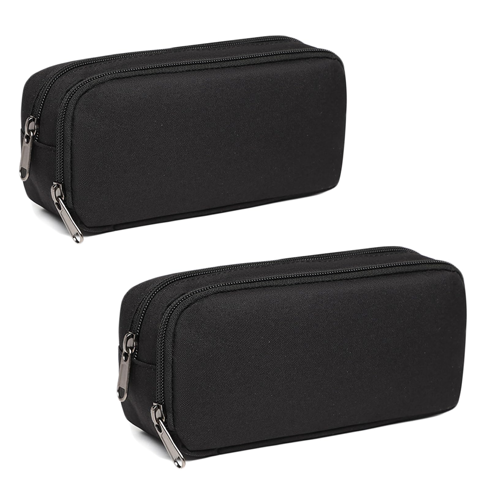 YOCHLEY 2 PCS Pencil Case for Large Capacity, Stationery Pencil Case Bag, Zipper Large Pencil Cases, Multifunctional Pencil Pouch for Boys and Girls College School Office Stationery (2 Black)