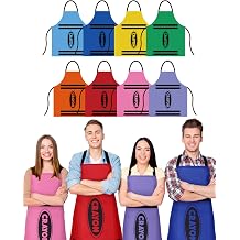 Cozypower 8pcs Color Crayon Aprons Bulk Halloween Crayons Costume Set Adult Fancy Dress Funny Costume for Women Men Halloween Cosplay Dress