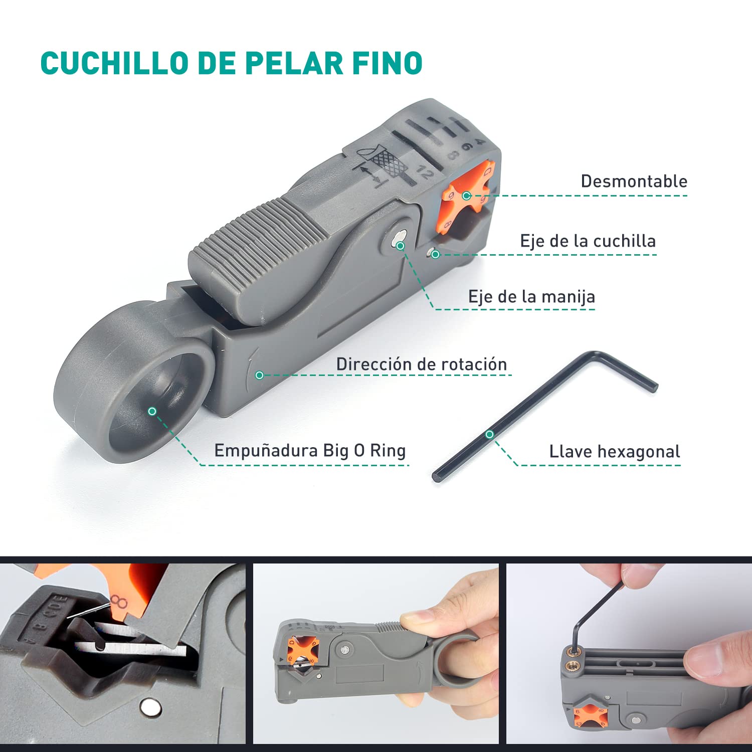Probador del Cable de la Red, Kit de Herramientas para Electricista de Mantenimiento de Red con Pelacables, Crimpadora Prensador de Conectores de RJ45 Cristal y Kit de Comprobador de Cables(12 in 1)