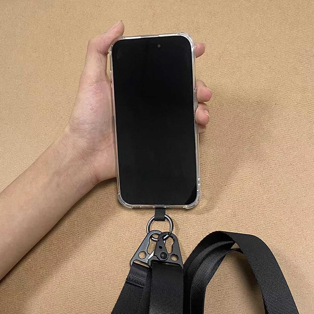 HANASE Telefono Cellulare Anti-smarrimento Tracolla Cordino Corda Chiavi Portatili Cinghie Per Smartphone Regolabile Staccabile Hang Cordino Patch Card,T1 - Foto 13