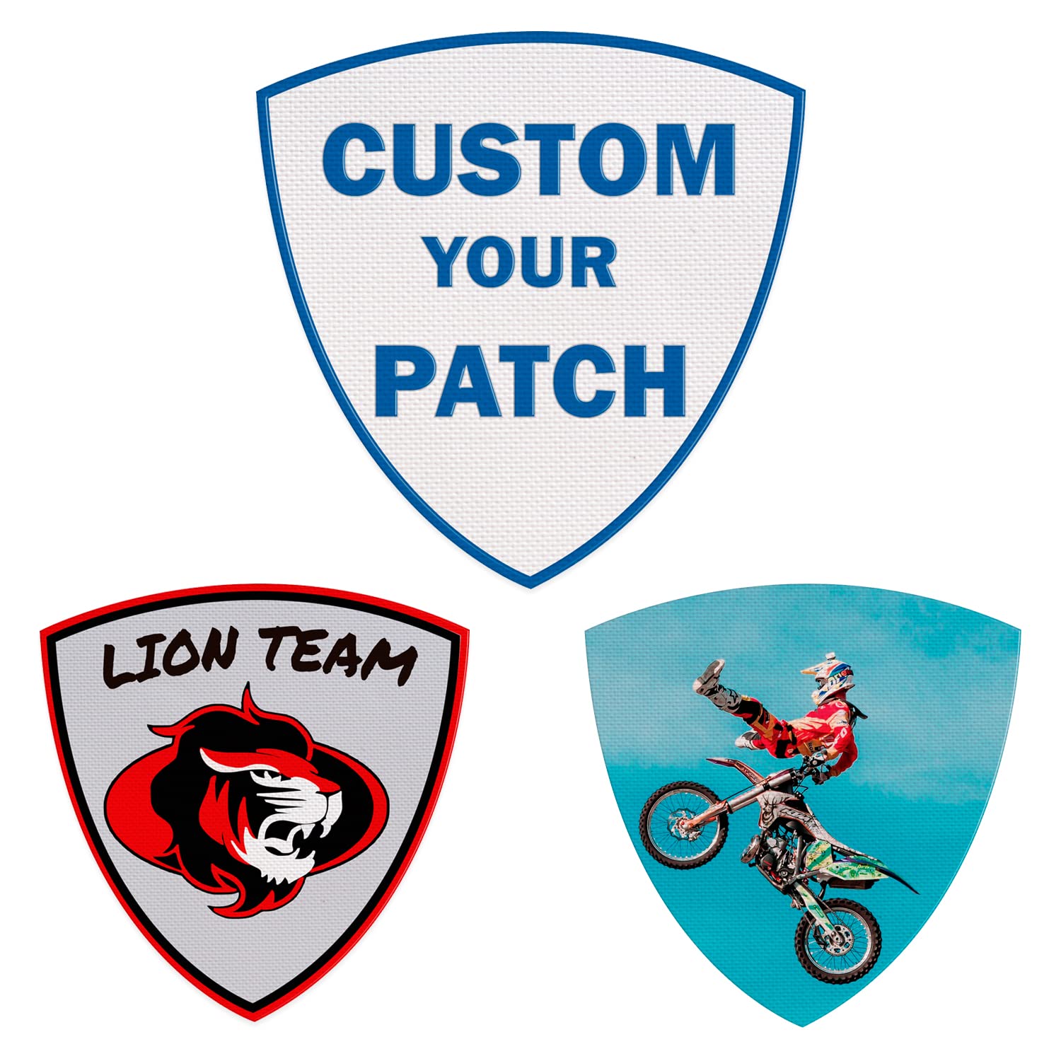 12 Parches termoadhesivos personalizados con imagen, logotipo, escudo, bandera. Parches ovalados para planchar sobre uniformes, productos DIY, identificación ropa. Apliques plancha 70mm x 30mm.